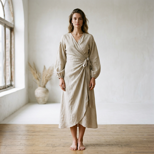 Linen Wrap Dress