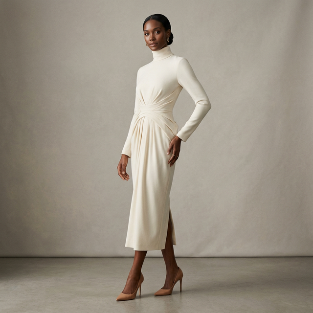 Cream Midi Sheath